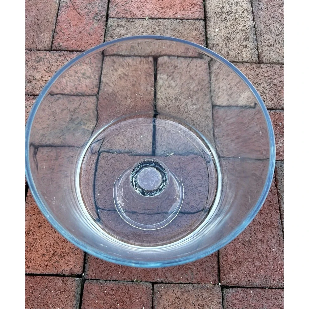 Vintage Crystal Large Footed Trifle Bowl 8X9Clear Thick Crystal Nice Weight